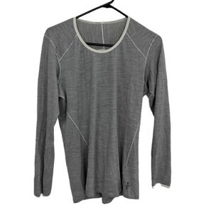 Smartwool Merino Base Layer Shirt Womens XL Striped Long Sleeve Top Knit Ski